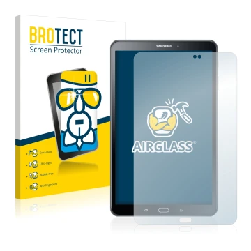 Vorderseite einer Produktverpackung mit dem Markenlogo BROTECT. Daneben ist das Gerät Samsung Galaxy Tab A 10.1 2016 mit dem z