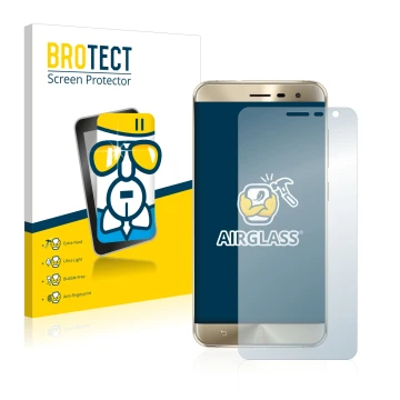 Vorderseite einer Produktverpackung mit dem Markenlogo BROTECT. Daneben ist das Gerät ASUS ZenFone 3 ZE552KL mit dem zugehörig