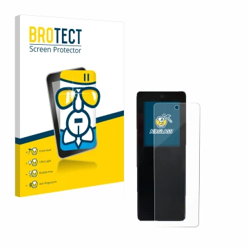 Vorderseite einer Produktverpackung mit dem Markenlogo BROTECT. Daneben ist das Gerät Stromer ST2 Omni-Display mit dem zugehör