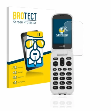 Vorderseite einer Produktverpackung mit dem Markenlogo BROTECT. Daneben ist das Gerät Doro 6050 mit dem zugehörigen Displaysch