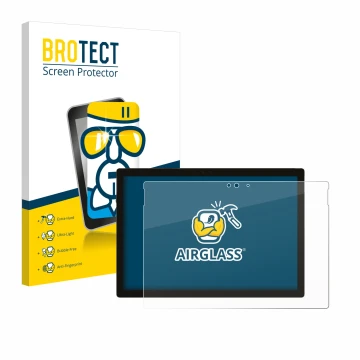 Vorderseite einer Produktverpackung mit dem Markenlogo BROTECT. Daneben ist das Gerät Microsoft Surface Pro 5 2017 mit dem zug