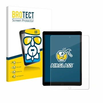 Vorderseite einer Produktverpackung mit dem Markenlogo BROTECT. Daneben ist das Gerät Apple iPad Pro 12.9