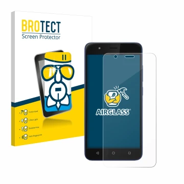 Vorderseite einer Produktverpackung mit dem Markenlogo BROTECT. Daneben ist das Gerät Gigaset GS270 mit dem zugehörigen Displa