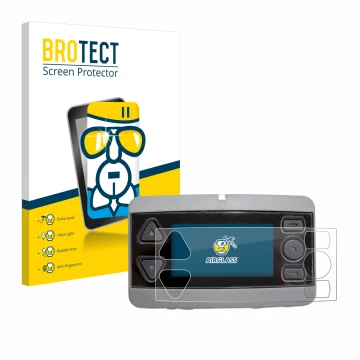 Vorderseite einer Produktverpackung mit dem Markenlogo BROTECT. Daneben ist das Gerät Airbus P8GR mit dem zugehörigen Displays