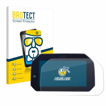 Vorderseite einer Produktverpackung mit dem Markenlogo BROTECT. Daneben ist das Gerät BMW R 1200 GS 2017-2018 Connectivity TFT