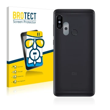 Vorderseite einer Produktverpackung mit dem Markenlogo BROTECT. Daneben ist das Gerät Xiaomi Redmi Note 5 (NUR Kameraschutz) m