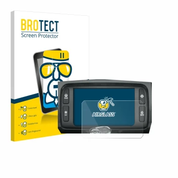 Vorderseite einer Produktverpackung mit dem Markenlogo BROTECT. Daneben ist das Gerät Harley Davidson Boom Box 6.5 mit dem zug