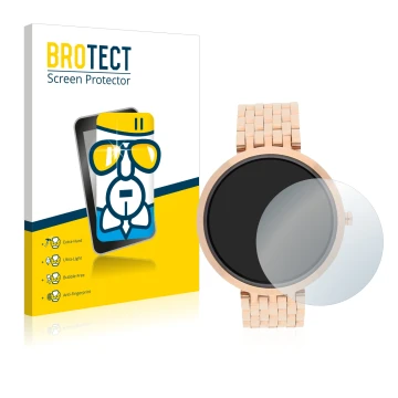 Vorderseite einer Produktverpackung mit dem Markenlogo BROTECT. Daneben ist das Gerät Xlyne X-Watch Siona XW Fit mit dem zugeh