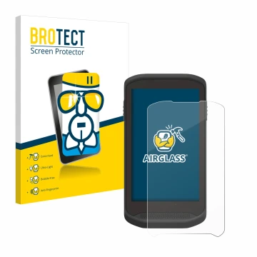 Vorderseite einer Produktverpackung mit dem Markenlogo BROTECT. Daneben ist das Gerät Zebra TC25 mit dem zugehörigen Displaysc