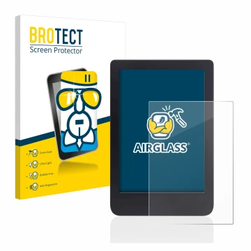 Vorderseite einer Produktverpackung mit dem Markenlogo BROTECT. Daneben ist das Gerät Tolino Shine 3 mit dem zugehörigen Displ