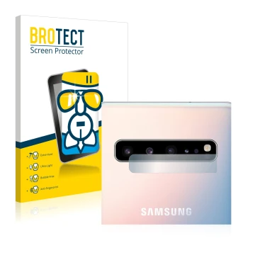 Vorderseite einer Produktverpackung mit dem Markenlogo BROTECT. Daneben ist das Gerät Samsung Galaxy S10 5G (NUR Kameraschutz)