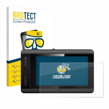 Vorderseite einer Produktverpackung mit dem Markenlogo BROTECT. Daneben ist das Gerät XP-Pen Artist 12 mit dem zugehörigen Dis