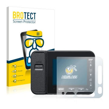 Vorderseite einer Produktverpackung mit dem Markenlogo BROTECT. Daneben ist das Gerät Sony DSC-RX0M2 (RX0 II) mit dem zugehöri