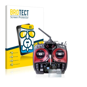 Vorderseite einer Produktverpackung mit dem Markenlogo BROTECT. Daneben ist das Gerät Graupner mz-24 Pro mit dem zugehörigen D