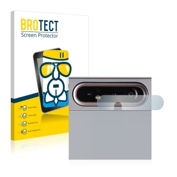 Vorderseite einer Produktverpackung mit dem Markenlogo BROTECT. Daneben ist das Gerät Samsung Galaxy A80 (NUR Kameraschutz) mi