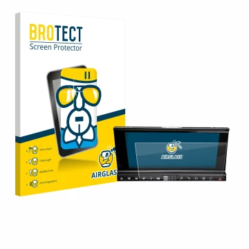 Vorderseite einer Produktverpackung mit dem Markenlogo BROTECT. Daneben ist das Gerät DS 7 Crossback Infotainmentsystem mit de