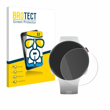 Vorderseite einer Produktverpackung mit dem Markenlogo BROTECT. Daneben ist das Gerät Garmin Forerunner 45S mit dem zugehörige