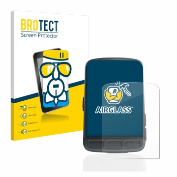 Vorderseite einer Produktverpackung mit dem Markenlogo BROTECT. Daneben ist das Gerät Wahoo Elemnt Roam mit dem zugehörigen Di