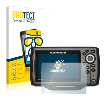 Vorderseite einer Produktverpackung mit dem Markenlogo BROTECT. Daneben ist das Gerät Humminbird Helix 5 mit dem zugehörigen D