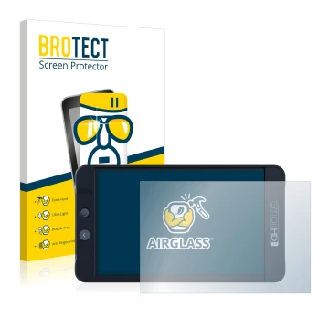 Vorderseite einer Produktverpackung mit dem Markenlogo BROTECT. Daneben ist das Gerät SmallHD 702 Black mit dem zugehörigen Di