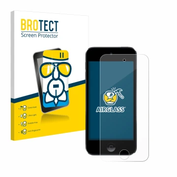 Vorderseite einer Produktverpackung mit dem Markenlogo BROTECT. Daneben ist das Gerät Apple iPod Touch (7. Gen.) mit dem zugeh