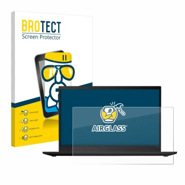 Vorderseite einer Produktverpackung mit dem Markenlogo BROTECT. Daneben ist das Gerät Lenovo ThinkPad X1 Carbon (7. Gen.) mit 