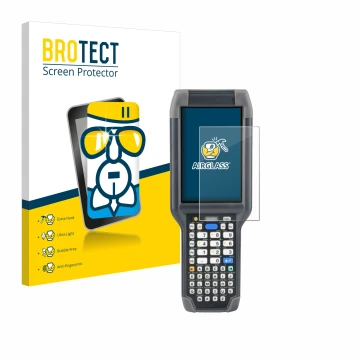 Vorderseite einer Produktverpackung mit dem Markenlogo BROTECT. Daneben ist das Gerät Honeywell Dolphin CK65 mit dem zugehörig