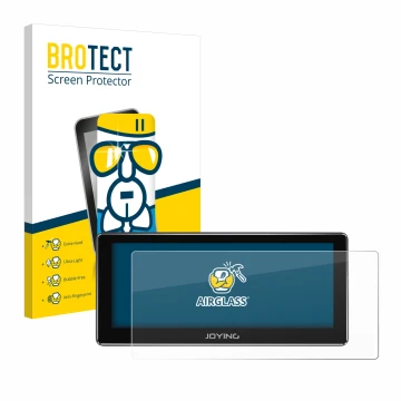 Vorderseite einer Produktverpackung mit dem Markenlogo BROTECT. Daneben ist das Gerät Joying 4G Car Radio 8.8