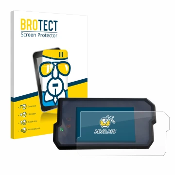 Vorderseite einer Produktverpackung mit dem Markenlogo BROTECT. Daneben ist das Gerät KTM 125 / 390 Duke 2017+ mit dem zugehör