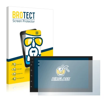 Vorderseite einer Produktverpackung mit dem Markenlogo BROTECT. Daneben ist das Gerät Phonocar MediaStation 2Din mit dem zugeh