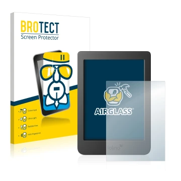 Vorderseite einer Produktverpackung mit dem Markenlogo BROTECT. Daneben ist das Gerät Tolino Page 2 mit dem zugehörigen Displa