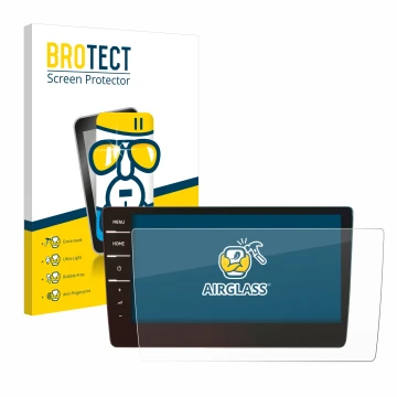 Vorderseite einer Produktverpackung mit dem Markenlogo BROTECT. Daneben ist das Gerät Volkswagen Touran 2019 Discover Pro 9.2