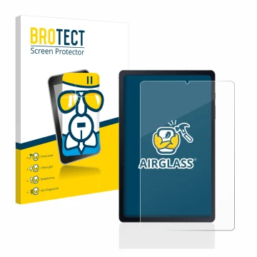 Vorderseite einer Produktverpackung mit dem Markenlogo BROTECT. Daneben ist das Gerät Samsung Galaxy Tab S6 Lite LTE 2020 mit 