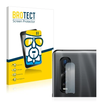 Vorderseite einer Produktverpackung mit dem Markenlogo BROTECT. Daneben ist das Gerät Oppo Find X2 Pro (NUR Kameraschutz) mit 
