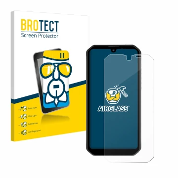 Vorderseite einer Produktverpackung mit dem Markenlogo BROTECT. Daneben ist das Gerät Blackview BV9900 Pro mit dem zugehörigen