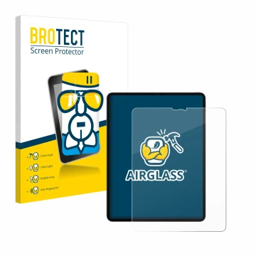 Vorderseite einer Produktverpackung mit dem Markenlogo BROTECT. Daneben ist das Gerät Apple iPad 12.9