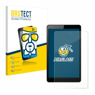 Vorderseite einer Produktverpackung mit dem Markenlogo BROTECT. Daneben ist das Gerät Huawei MediaPad M5 Lite 8