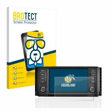 Vorderseite einer Produktverpackung mit dem Markenlogo BROTECT. Daneben ist das Gerät Seat Leon 5F 2018 Media System Plus 2016