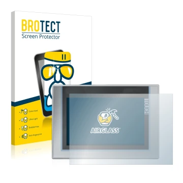 Vorderseite einer Produktverpackung mit dem Markenlogo BROTECT. Daneben ist das Gerät Siemens Simatic TP1200 Comfort mit dem z