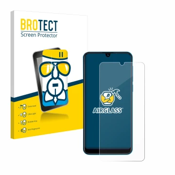 Vorderseite einer Produktverpackung mit dem Markenlogo BROTECT. Daneben ist das Gerät Beafon M6 mit dem zugehörigen Displaysch