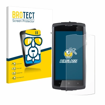 Vorderseite einer Produktverpackung mit dem Markenlogo BROTECT. Daneben ist das Gerät GoClever Quantum 500 Steel mit dem zugeh