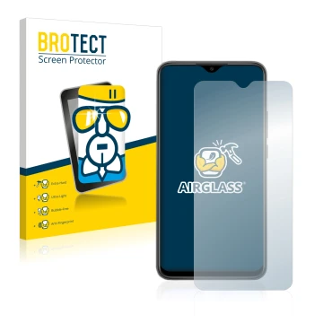 Vorderseite einer Produktverpackung mit dem Markenlogo BROTECT. Daneben ist das Gerät Xiaomi Redmi 9 mit dem zugehörigen Displ