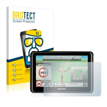 Vorderseite einer Produktverpackung mit dem Markenlogo BROTECT. Daneben ist das Gerät Snooper Truckmate S6900 mit dem zugehöri