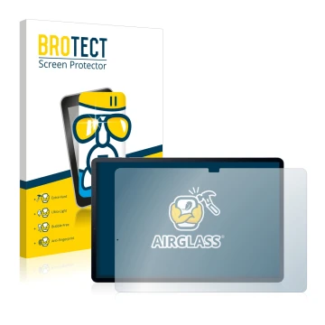 Vorderseite einer Produktverpackung mit dem Markenlogo BROTECT. Daneben ist das Gerät Samsung Galaxy Tab S7 Plus 5G 2020 mit d
