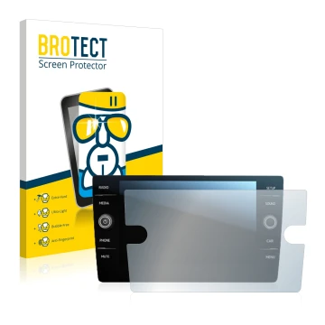 Vorderseite einer Produktverpackung mit dem Markenlogo BROTECT. Daneben ist das Gerät Volkswagen Tiguan Discover Media 8