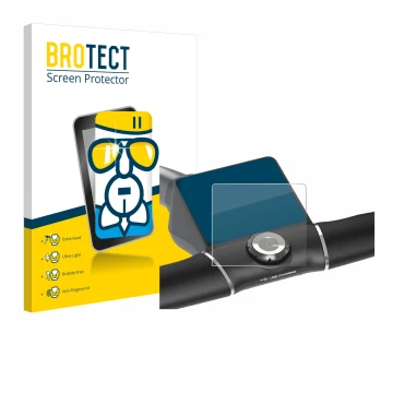 Vorderseite einer Produktverpackung mit dem Markenlogo BROTECT. Daneben ist das Gerät Motocaddy M5 GPS Electric Trolley mit de