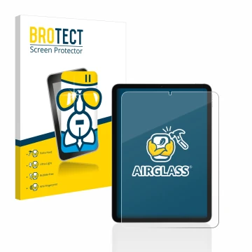Vorderseite einer Produktverpackung mit dem Markenlogo BROTECT. Daneben ist das Gerät Apple iPad Air 4 WiFi 2020 (4. Gen.) mit