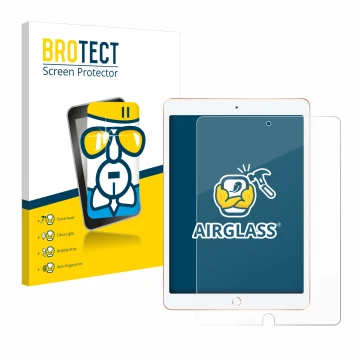 Vorderseite einer Produktverpackung mit dem Markenlogo BROTECT. Daneben ist das Gerät Apple iPad 10.2