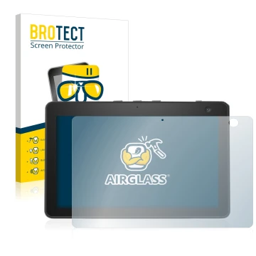 Vorderseite einer Produktverpackung mit dem Markenlogo BROTECT. Daneben ist das Gerät Amazon Echo Show 10 (3. Gen.) mit dem zu