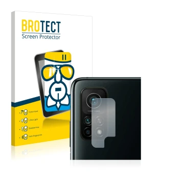 Vorderseite einer Produktverpackung mit dem Markenlogo BROTECT. Daneben ist das Gerät Xiaomi Mi 10T Pro 5G (NUR Kameraschutz) 
